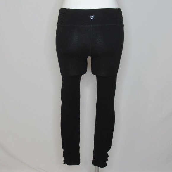 Betsey Johnson Performance Black Ruched Leggings 27" Women's S Small - Picture 5 of 10